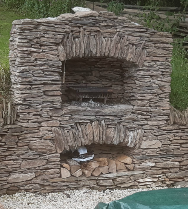 Fireplace and log store